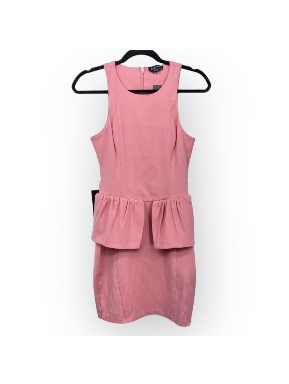 Bebe Y2K Barbie Pink Newton Peplum crepe dress
